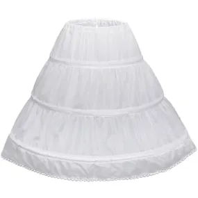 3 Hoops Petticoat Full Slip Flower Girl Crinoline Skirt