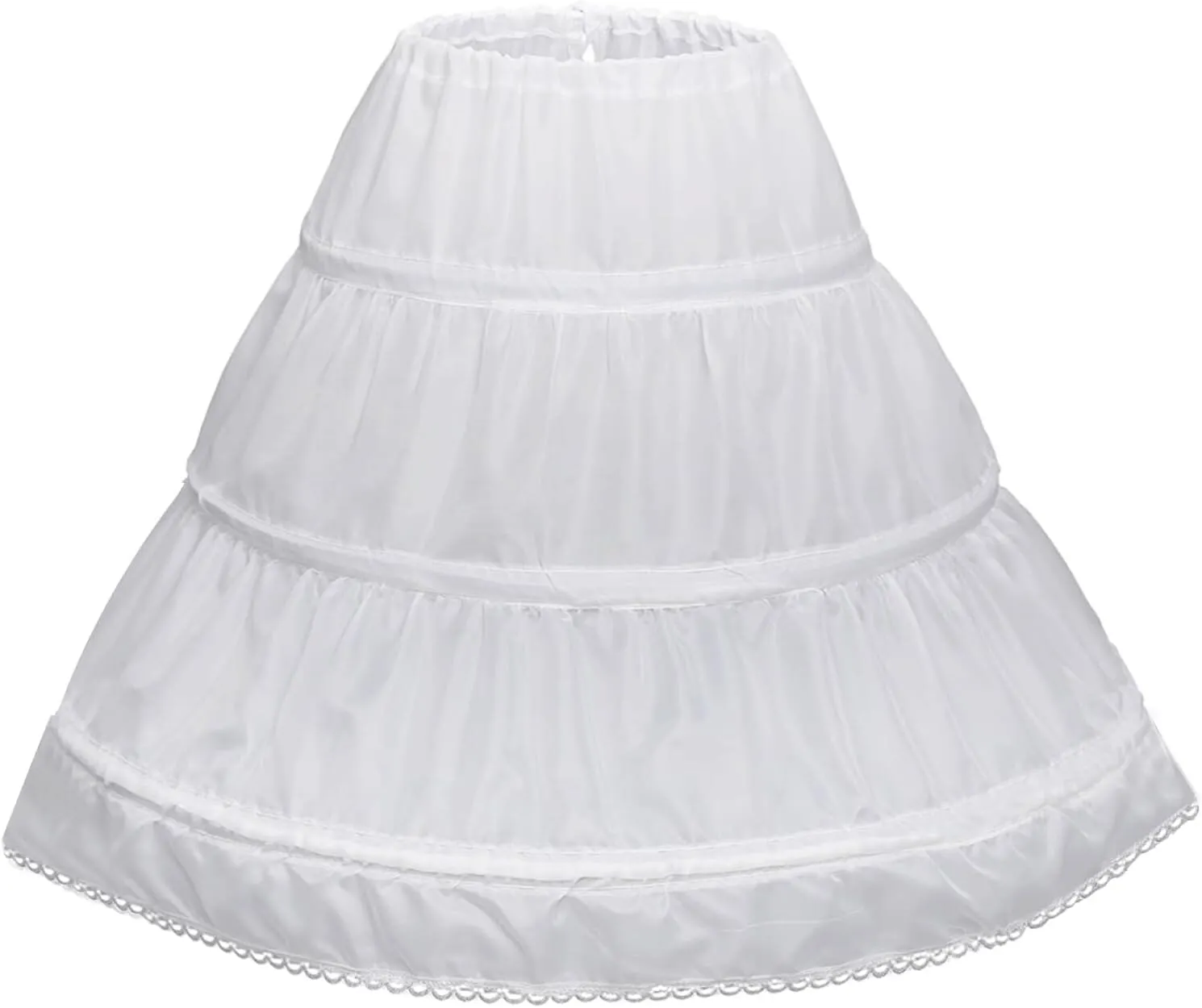 3 Hoops Petticoat Full Slip Flower Girl Crinoline Skirt