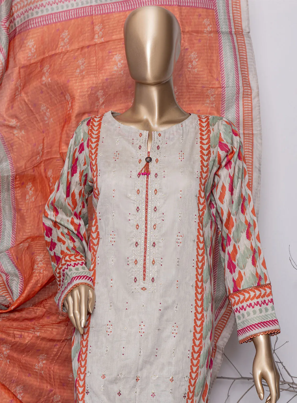 Asasa By HZ Textile Digital Embroidered Lawn 3 Piece Unstitched Suit HZ24AV4 AEL-65