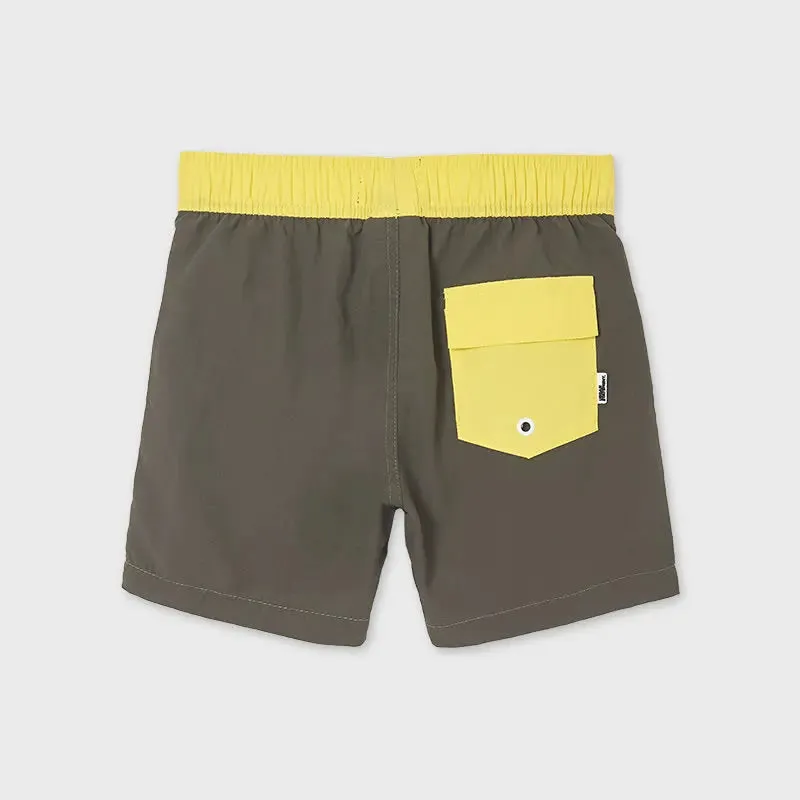 Bathing Suit With Contrast for Teen Boy Green