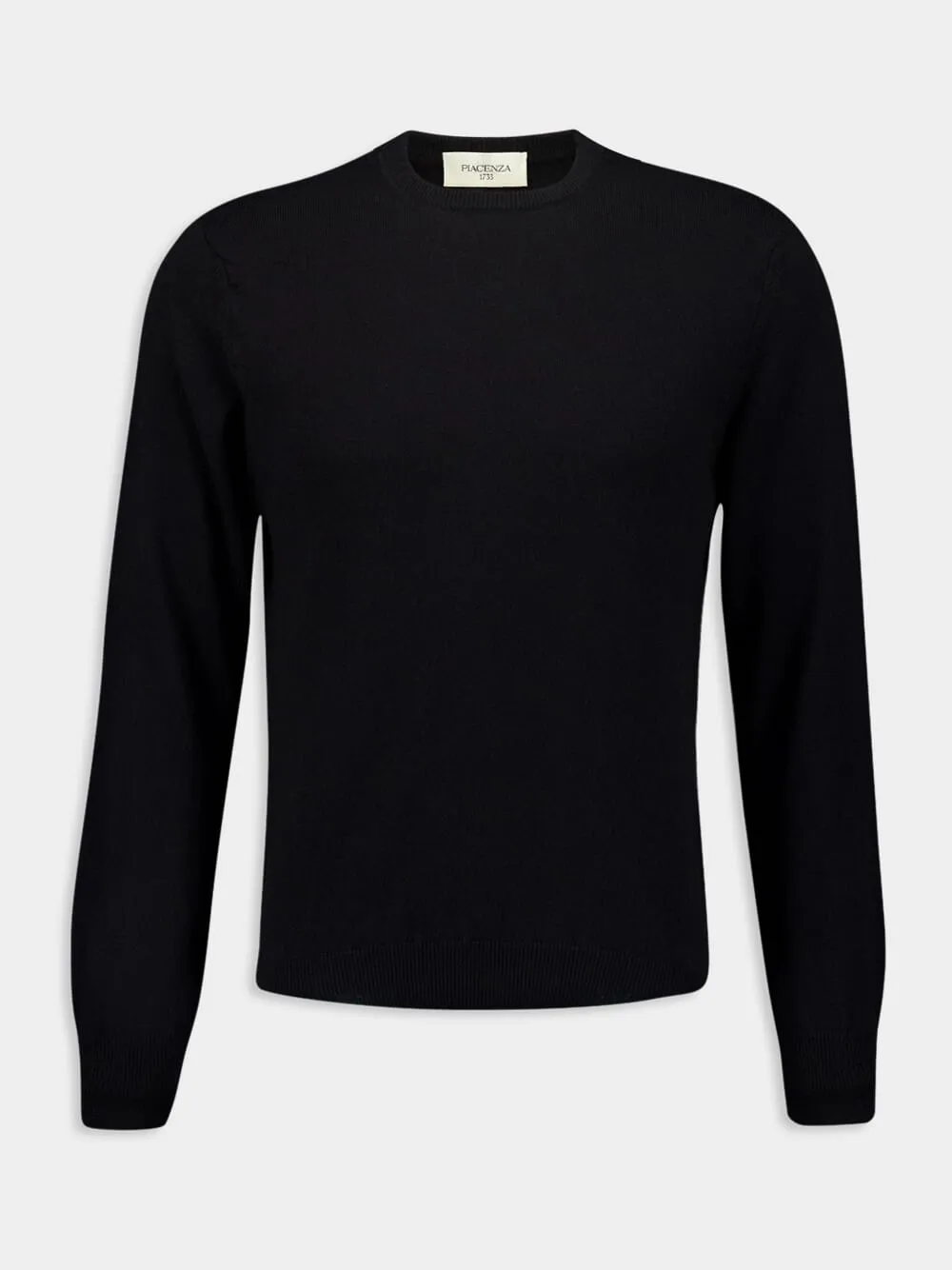 Black Cashmere Crewneck Sweater