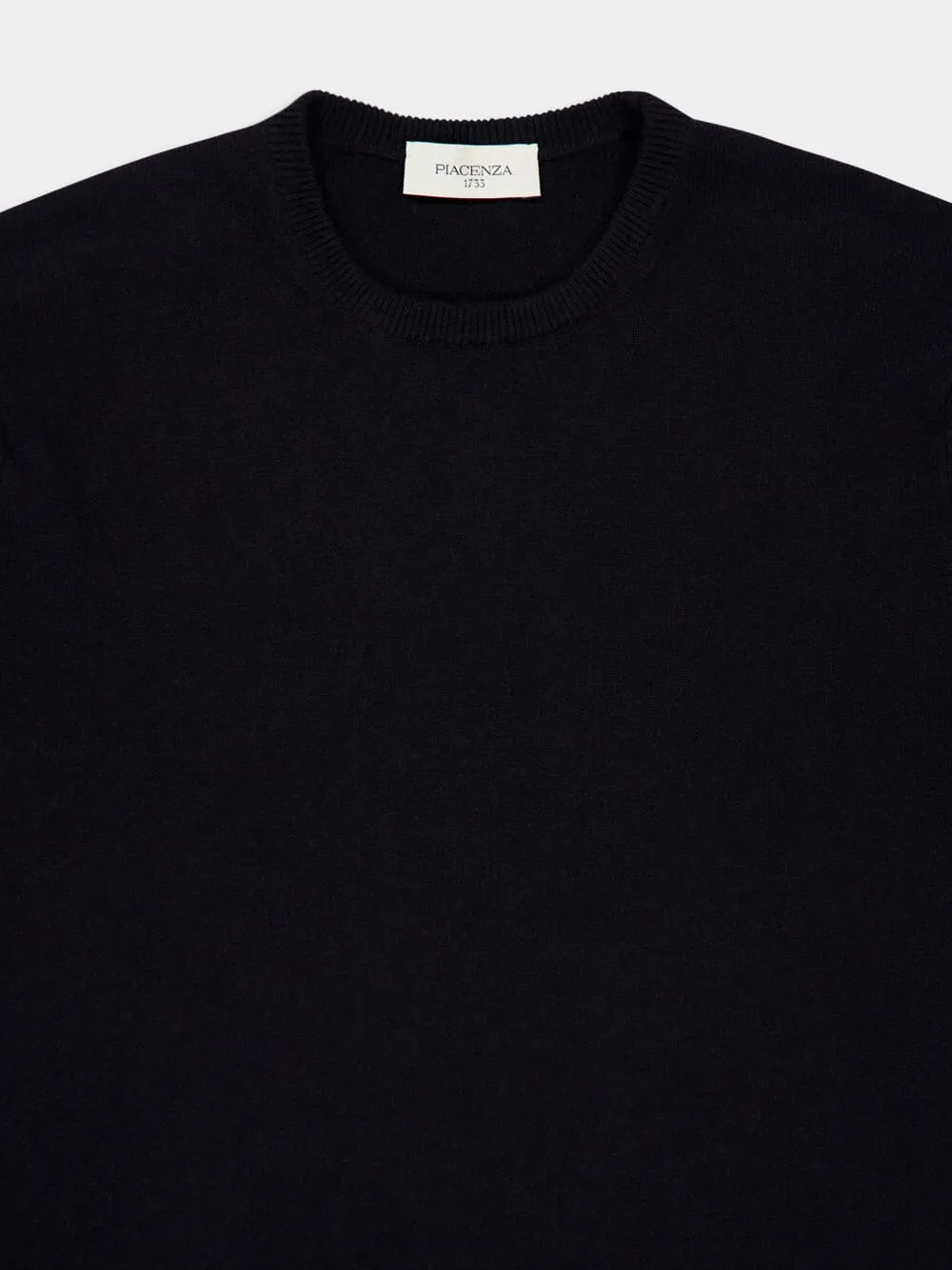 Black Cashmere Crewneck Sweater