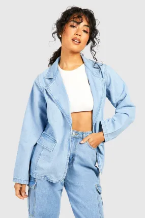 Bleach Wash Denim Blazer