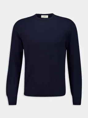 Blue Cashmere Crewneck Sweater