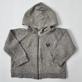 Bonpoint Grey Hooded Zip Up Cardigan: 18 Months & 2 Years