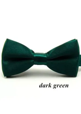 Boys Dark Green Satin Bow Tie (10cm)