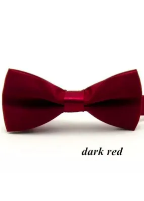 Boys Dark Red Satin Bow Tie (10cm)