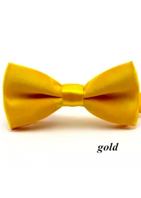 Boys Gold Satin Bow Tie (10cm)