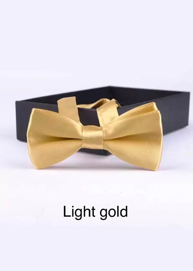 Boys Light Gold Bow Tie (10cm)