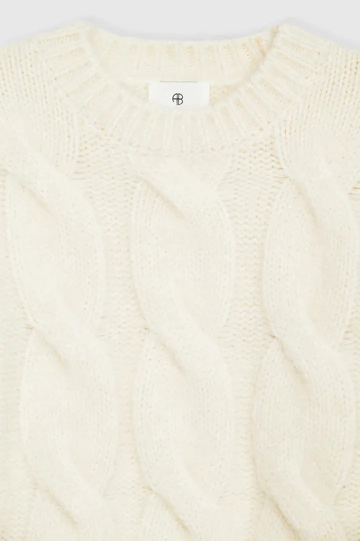 BRITTANY SWEATER IVORY CABLE STITCH - ANINE BING