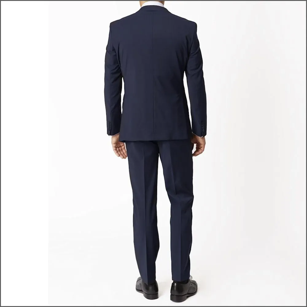 Brook Taverner Avalino Navy Washable Crease Resistant 2 Pic Travel Suit//