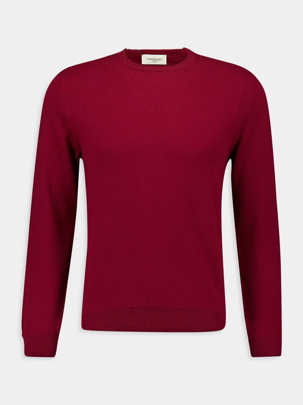 Burgundy Cashmere Crewneck Sweater