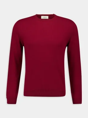 Burgundy Cashmere Crewneck Sweater