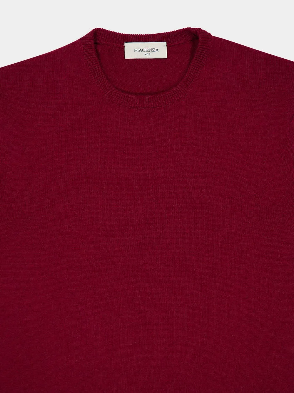 Burgundy Cashmere Crewneck Sweater