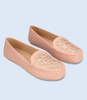 BW8602-PINK-Women Casual Moccasins