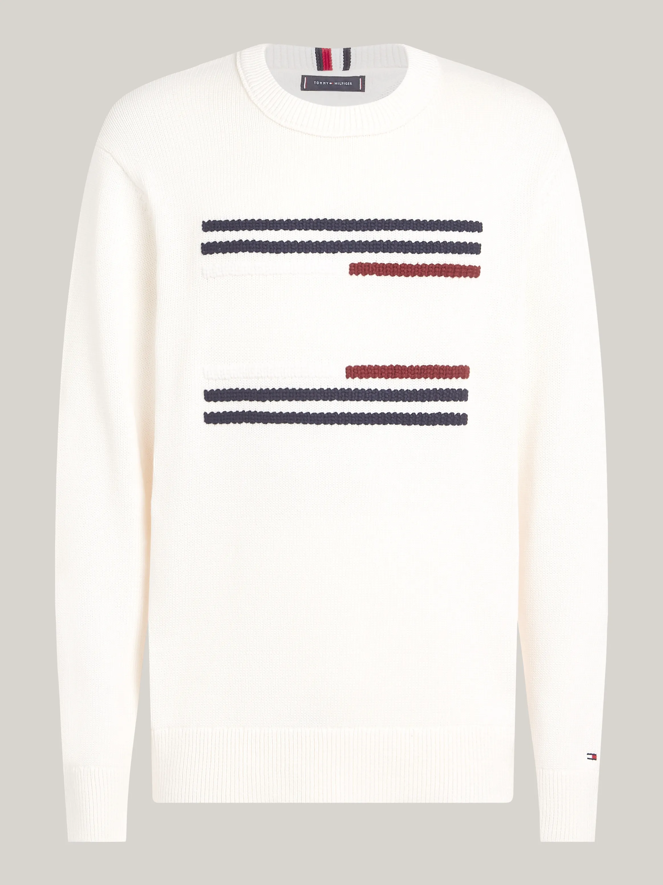 Cable Knit Stripe Flag Relaxed Jumper | Knitwear | Tommy Hilfiger