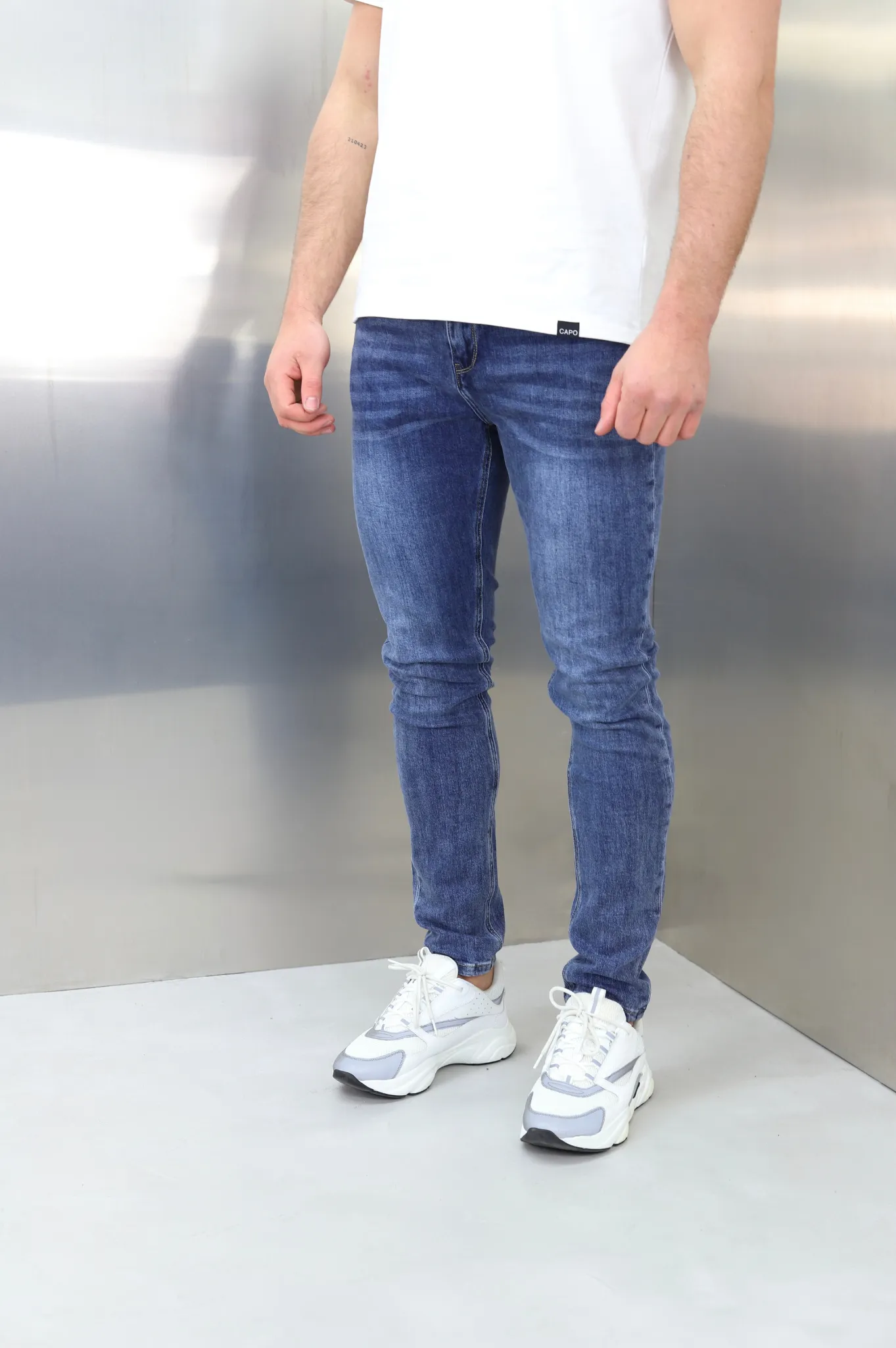 Capo Slim Fit Denim Jeans -  Mid Blue