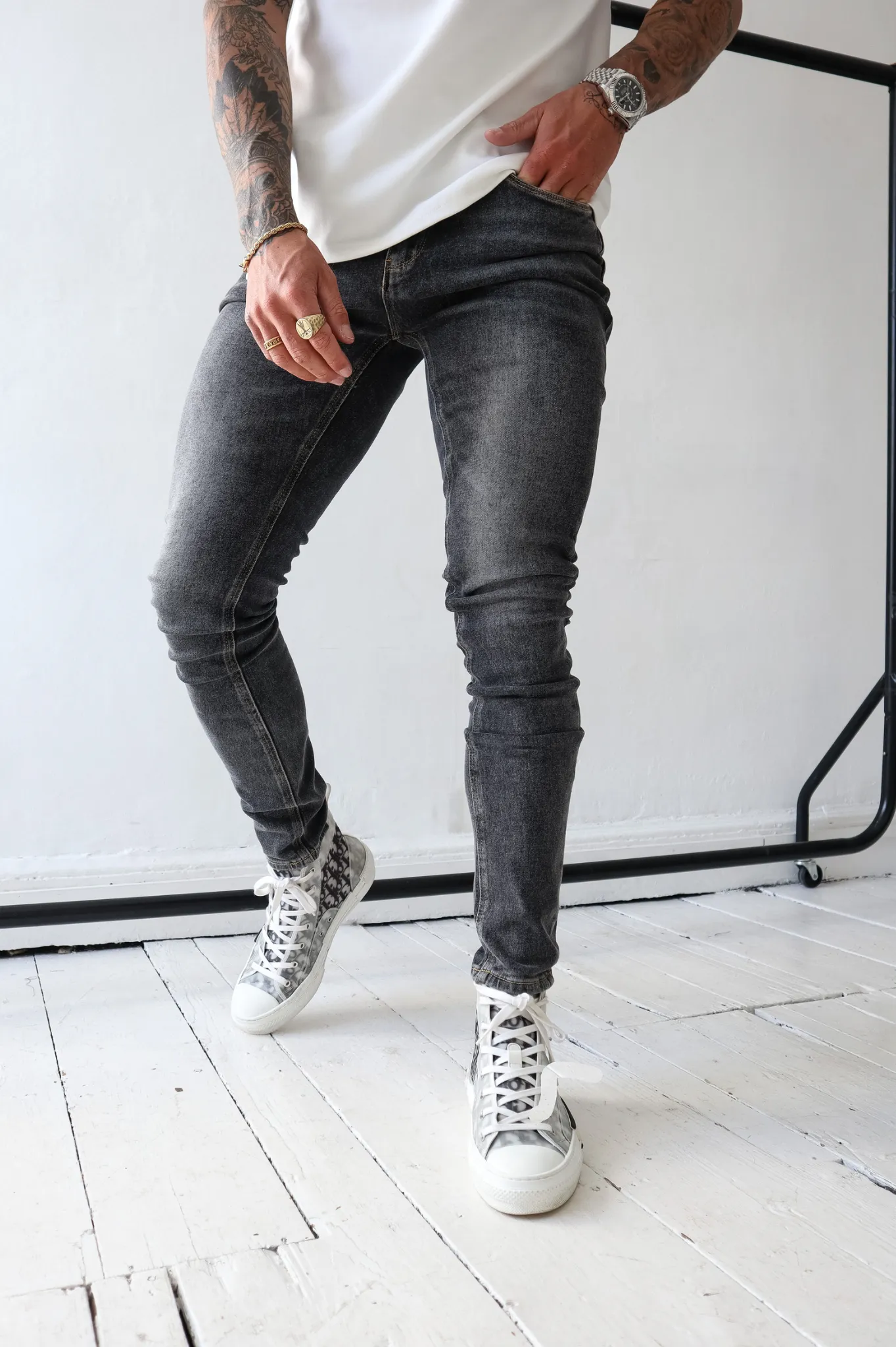 Capo Slim Fit Denim Jeans - Washed Black