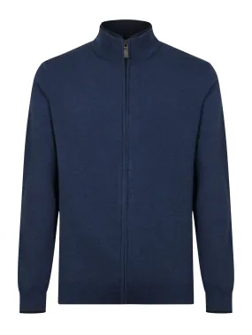 Cardigan collo alto con zip in filato Sport Wool - Aviazione