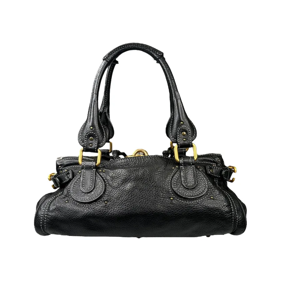 CHLOE BLACK LEATHER PADDINGTON BAG 3HF8-0