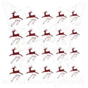 Christmas Nail Art Reindeer Joy Decals