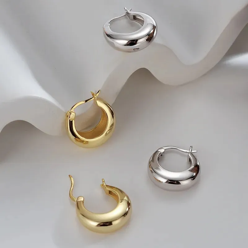 Chunky Gold Dome Hoop Earrings