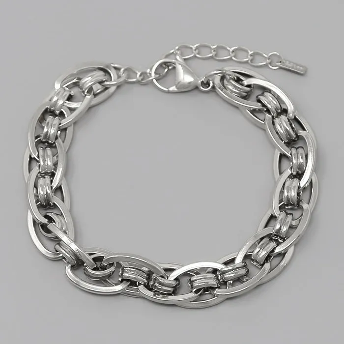 Chunky Wheat Chain Stainless Steel Bracelet