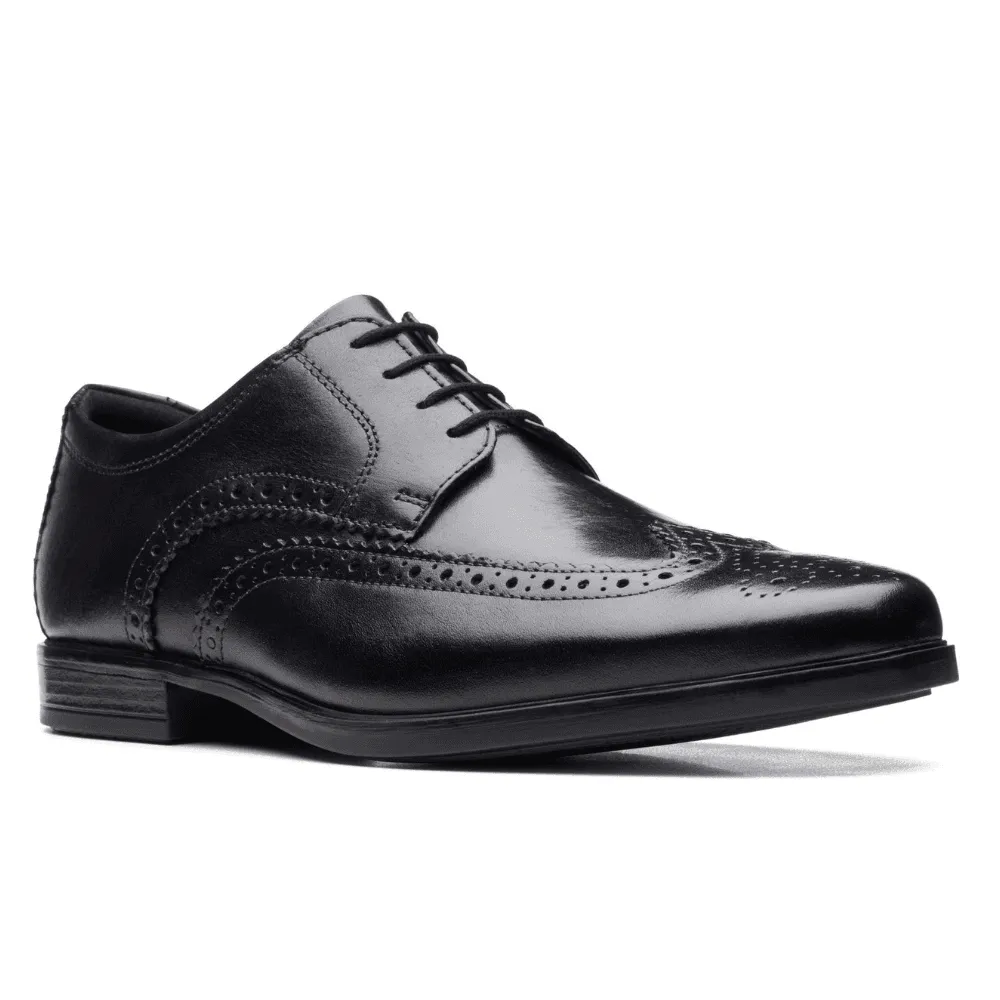 Clarks Men's Howard Wing Black Leather Smart Shoe