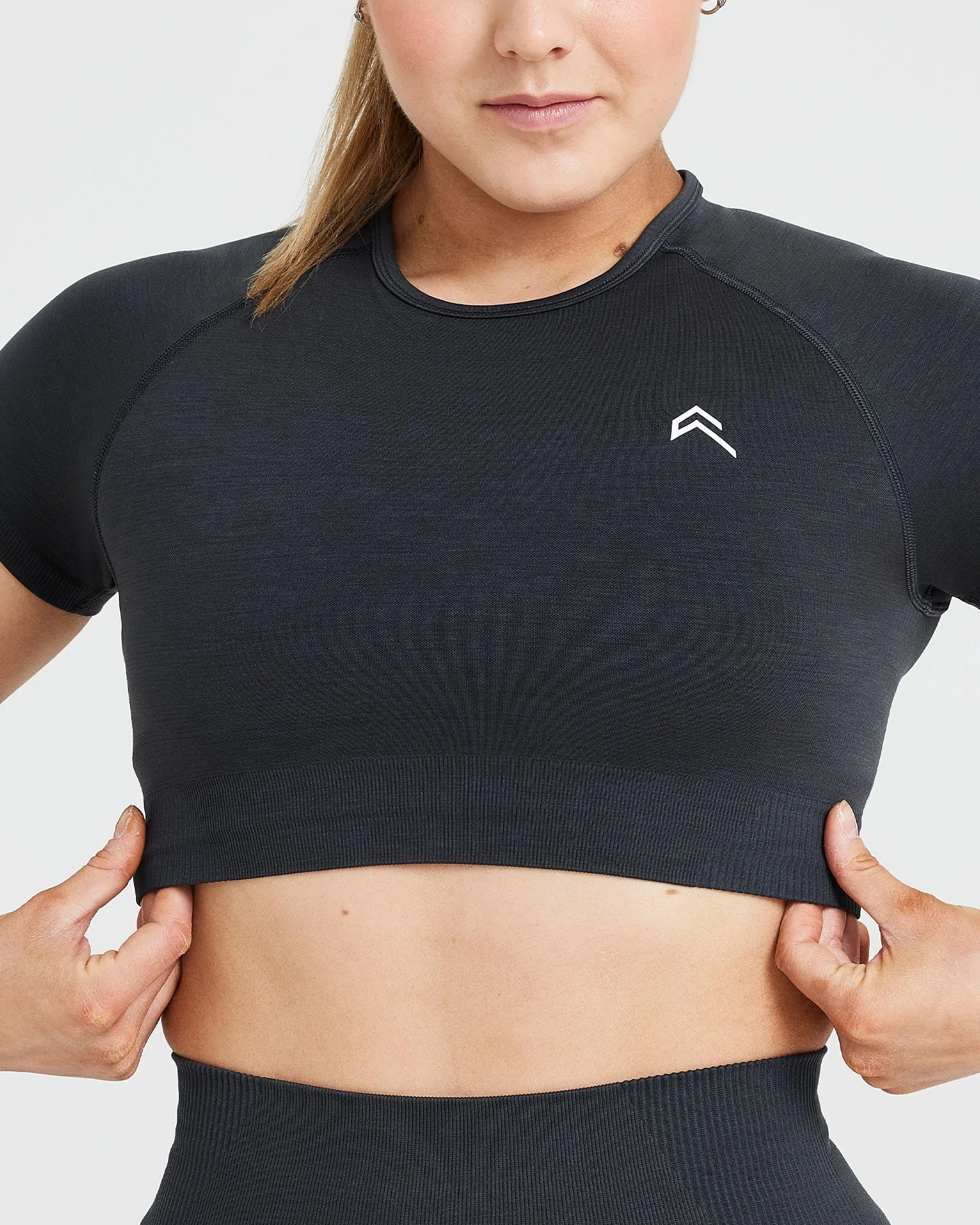 Classic Seamless 2.0 Short Sleeve Crop Top | Coal Marl