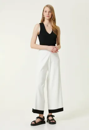 Club Wide Knitwear Trouser White