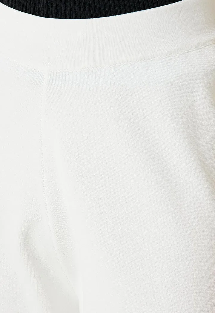 Club Wide Knitwear Trouser White