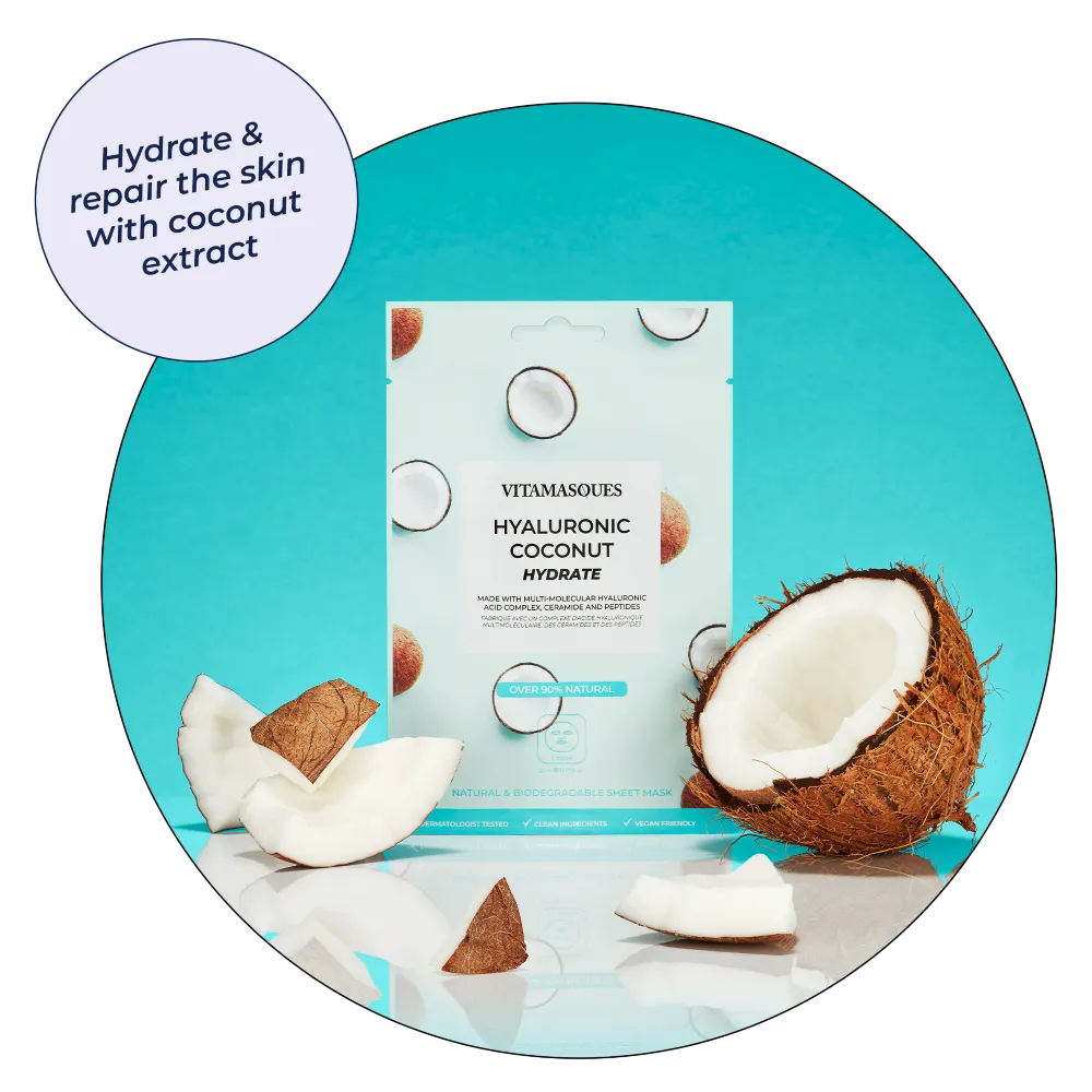 COCONUT HYDRATING HYALURONIC ACID FACE SHEET MASK ?