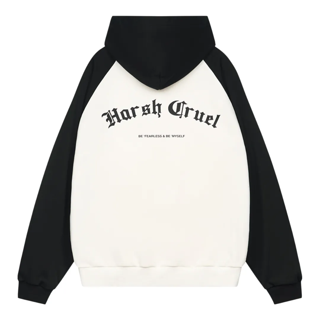 Colorblock Sleeves Gothic Logo Hoodie