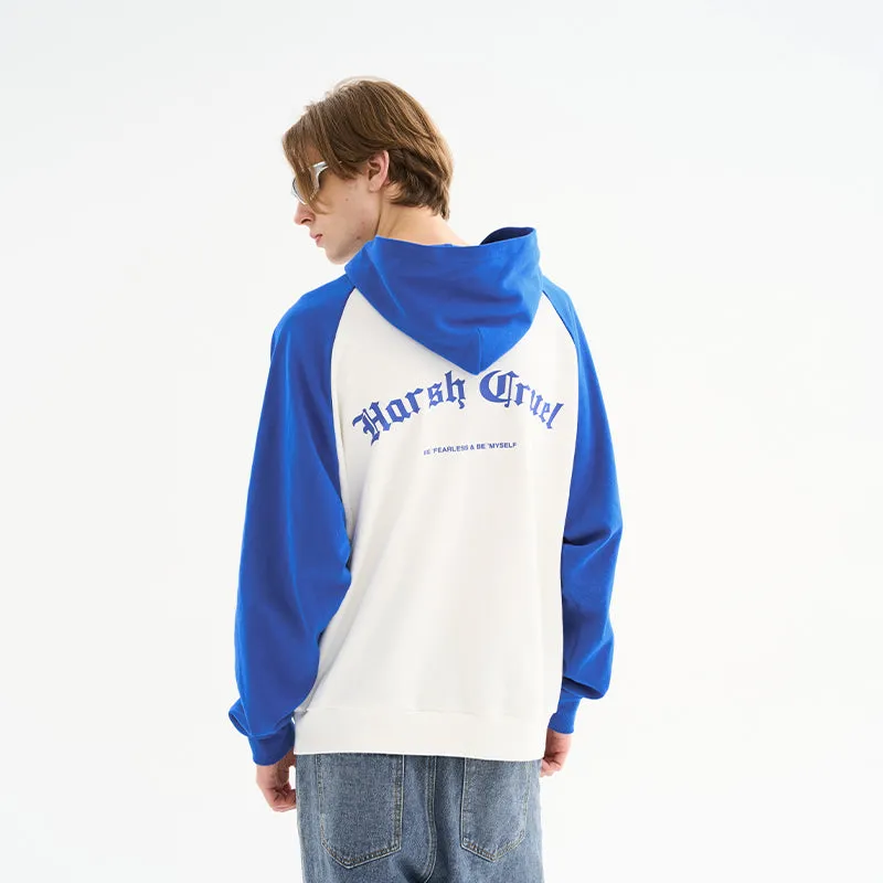 Colorblock Sleeves Gothic Logo Hoodie