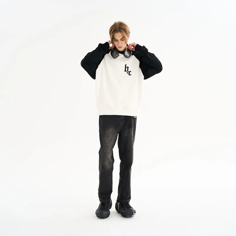 Colorblock Sleeves Gothic Logo Hoodie