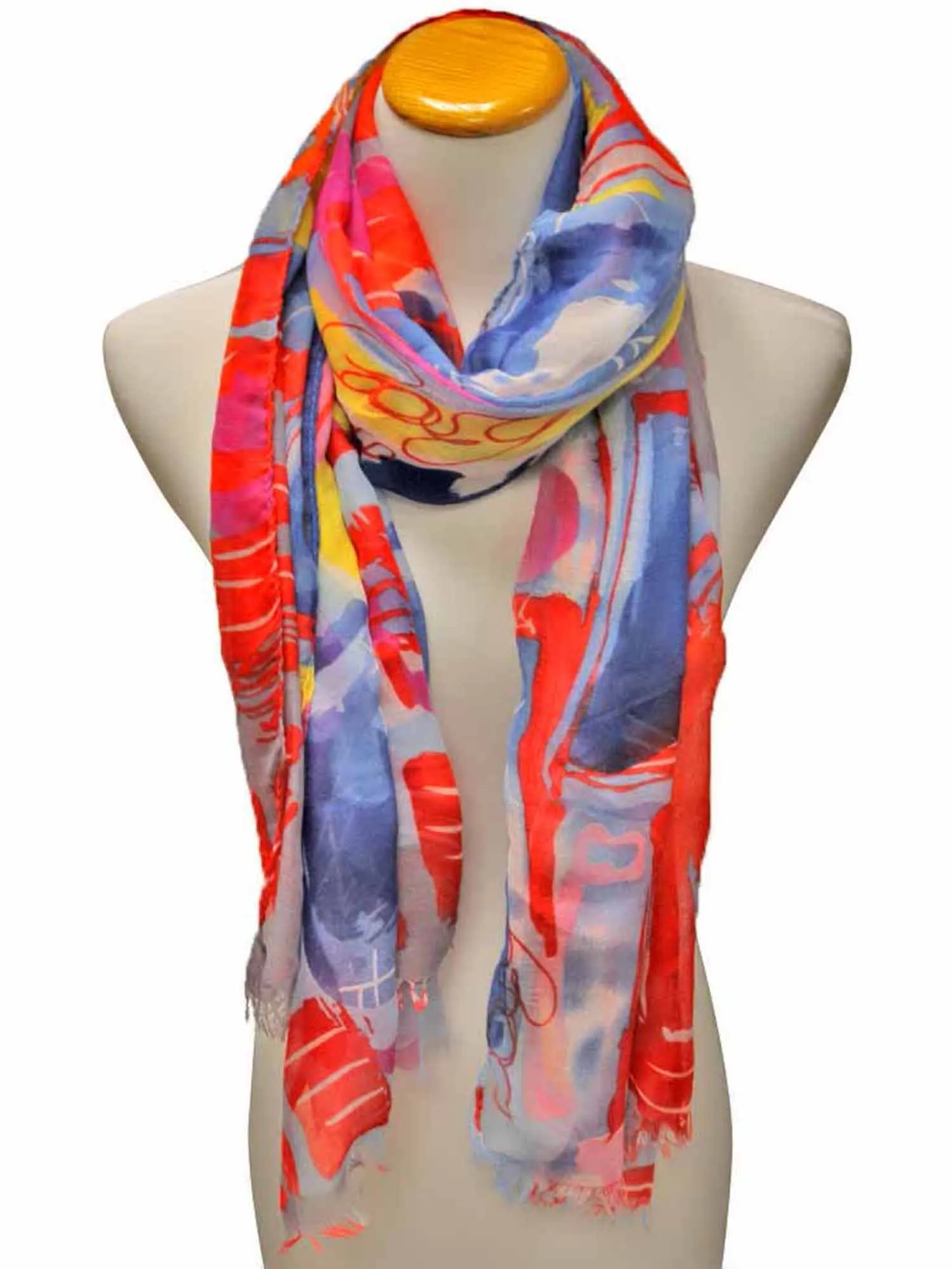 Colorful Art Deco Print Long Scarf