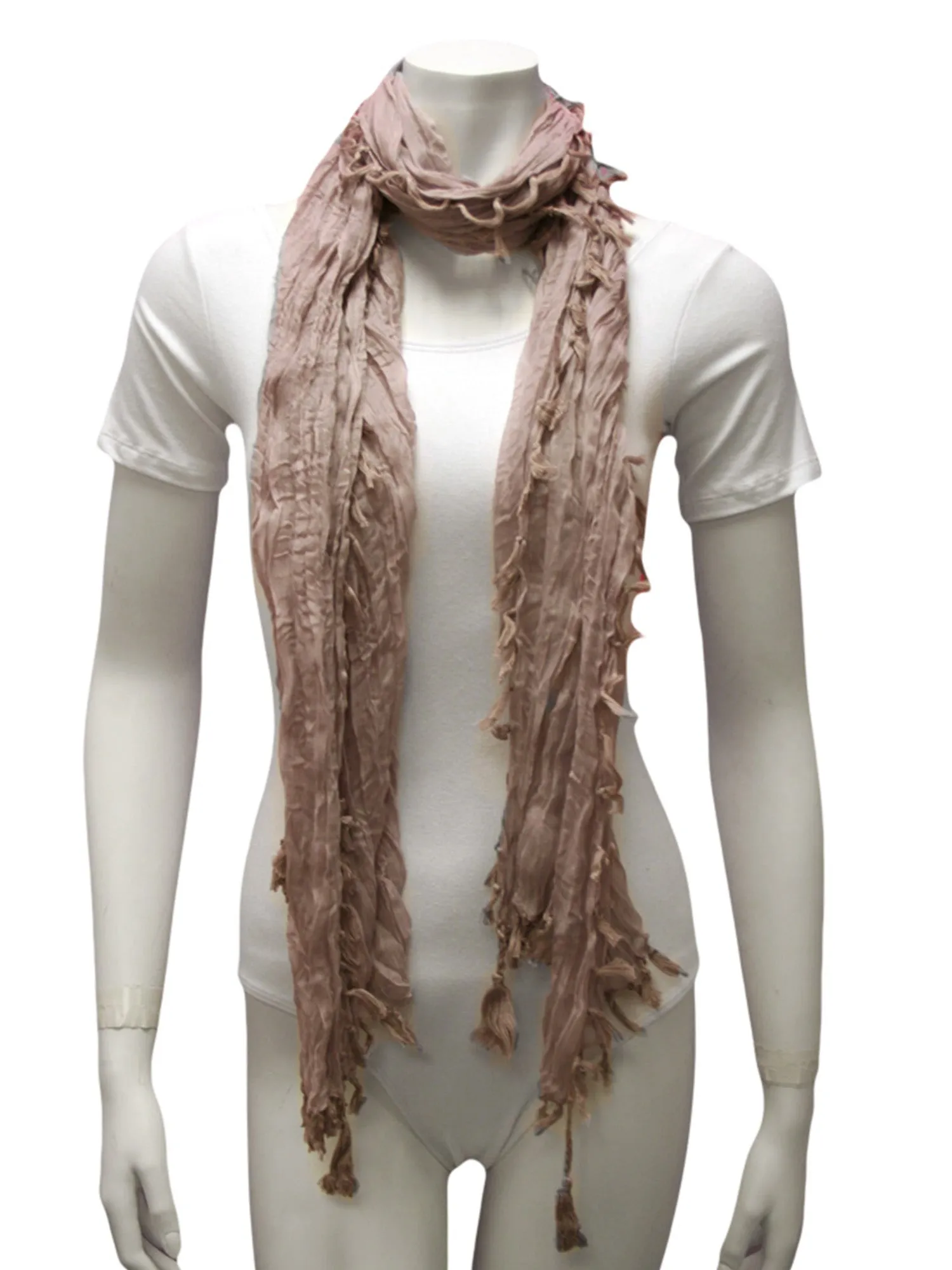 Crinkled Tassel Scarf Shawl