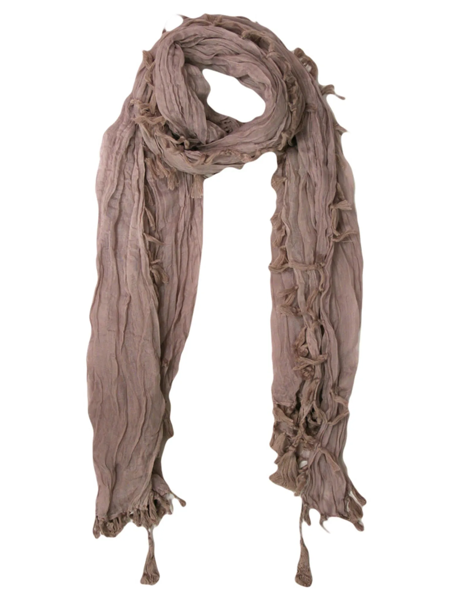 Crinkled Tassel Scarf Shawl