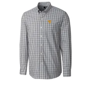 CUTTER & BUCK WVU MEN'S GILMAN BLACK PLAID