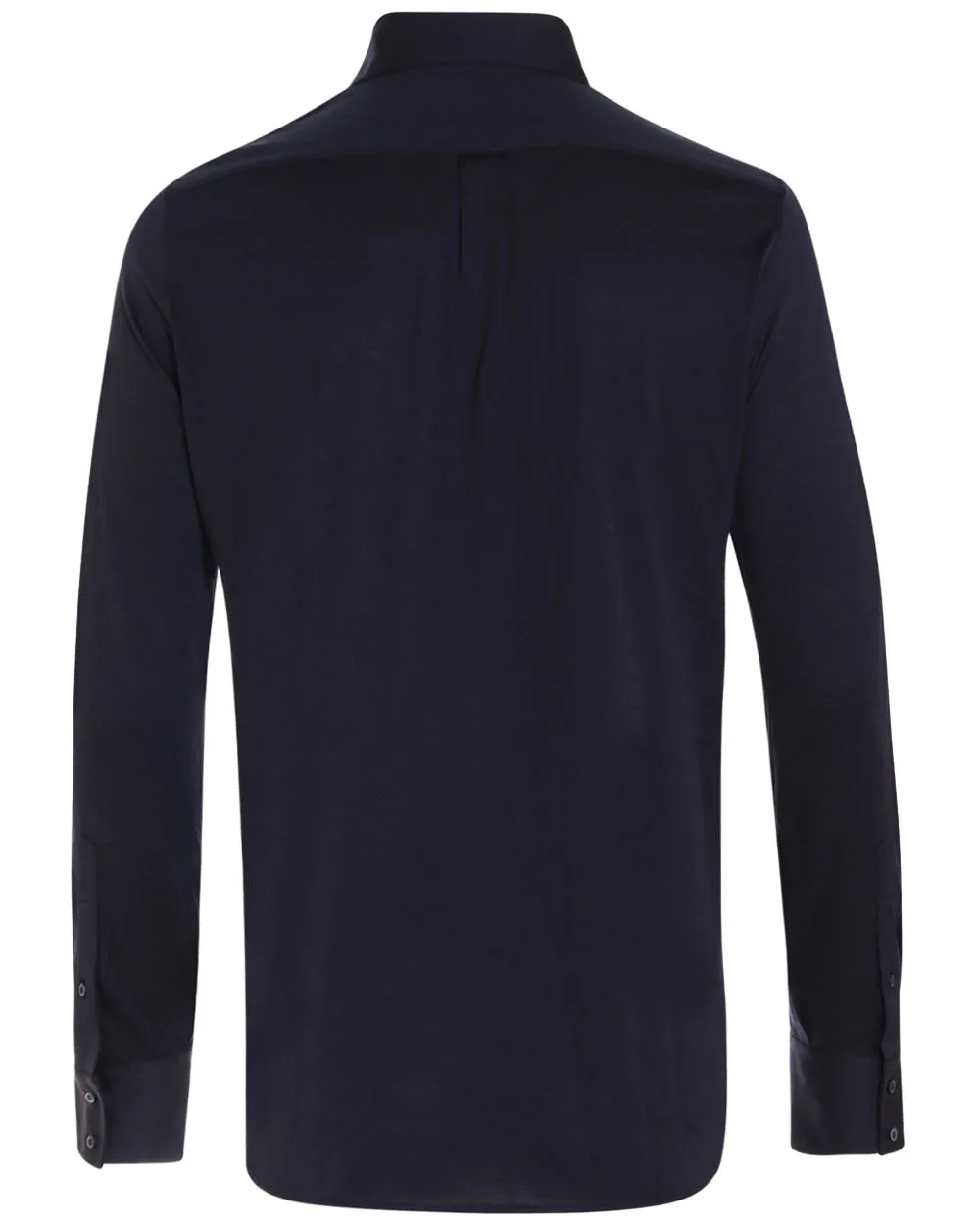 Dark Blue Silk Blend Jersey Sportshirt