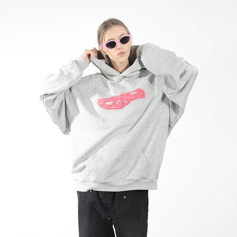 Dynamic Neon Logo Foam Print Hoodie