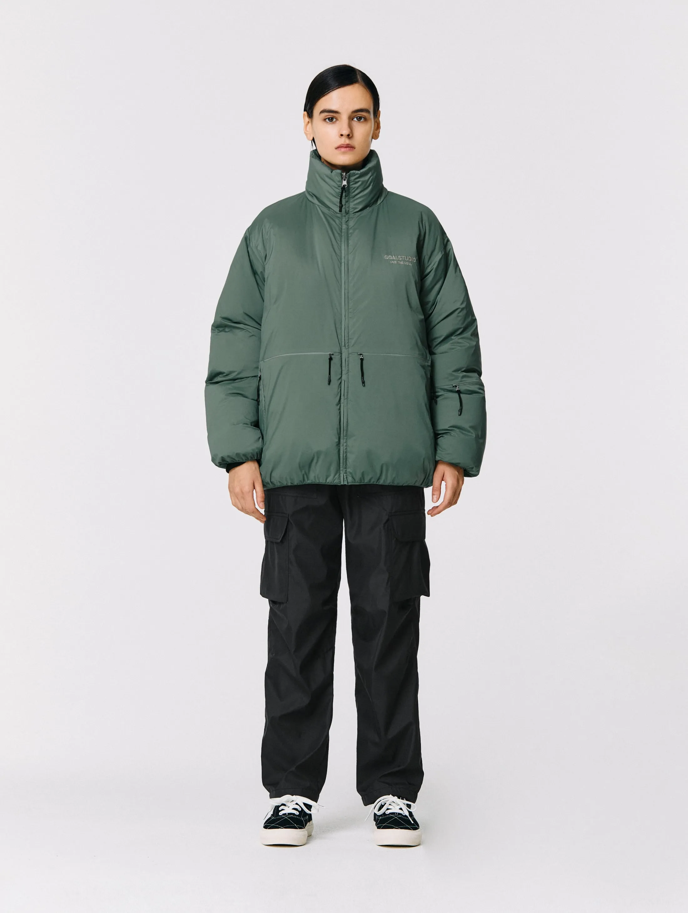 EMBO REVERSIBLE DOWN JACKET-LIGHT GREEN