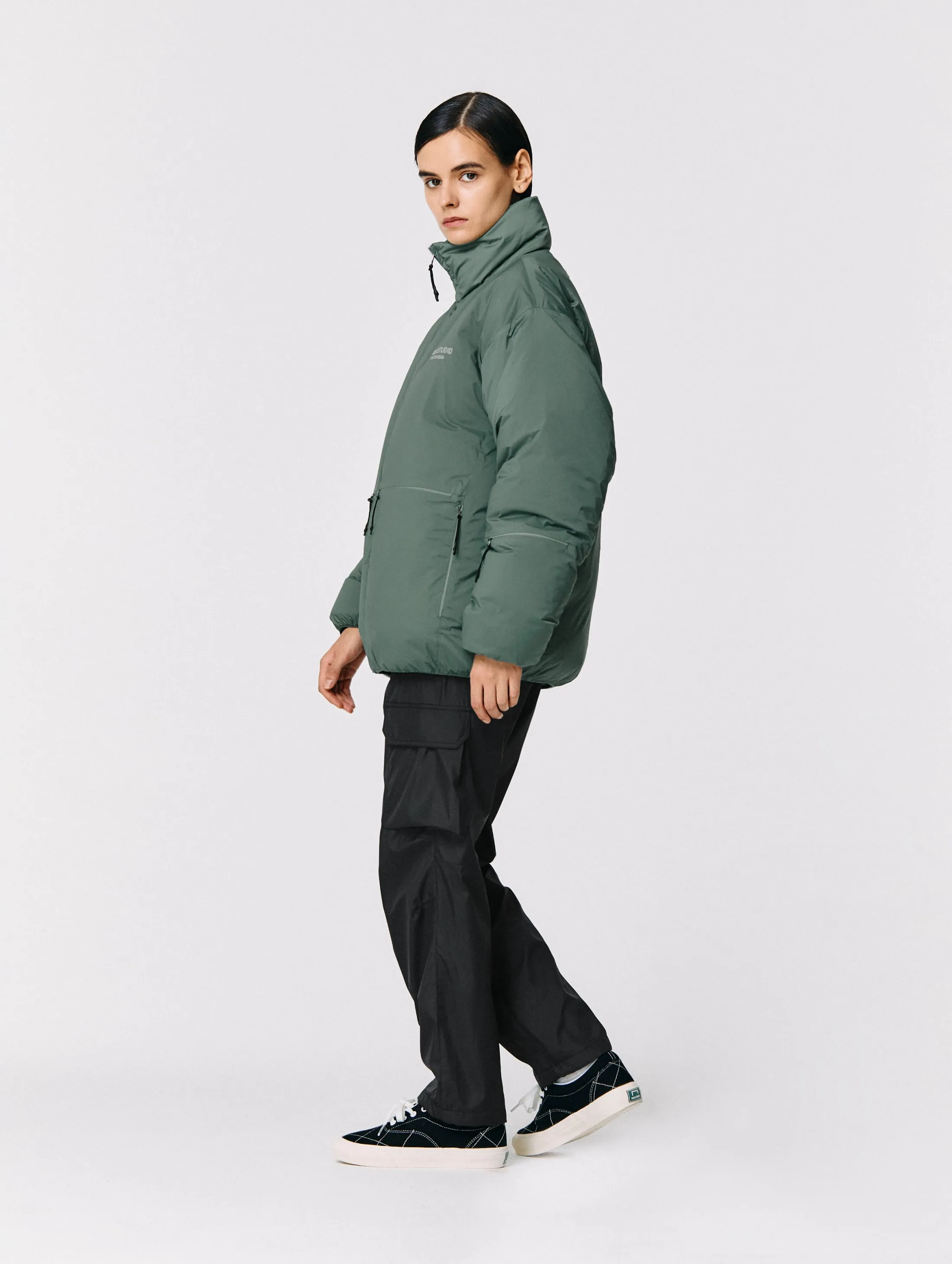 EMBO REVERSIBLE DOWN JACKET-LIGHT GREEN