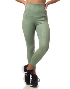 Embossed Snake 7/8 Legging Sage