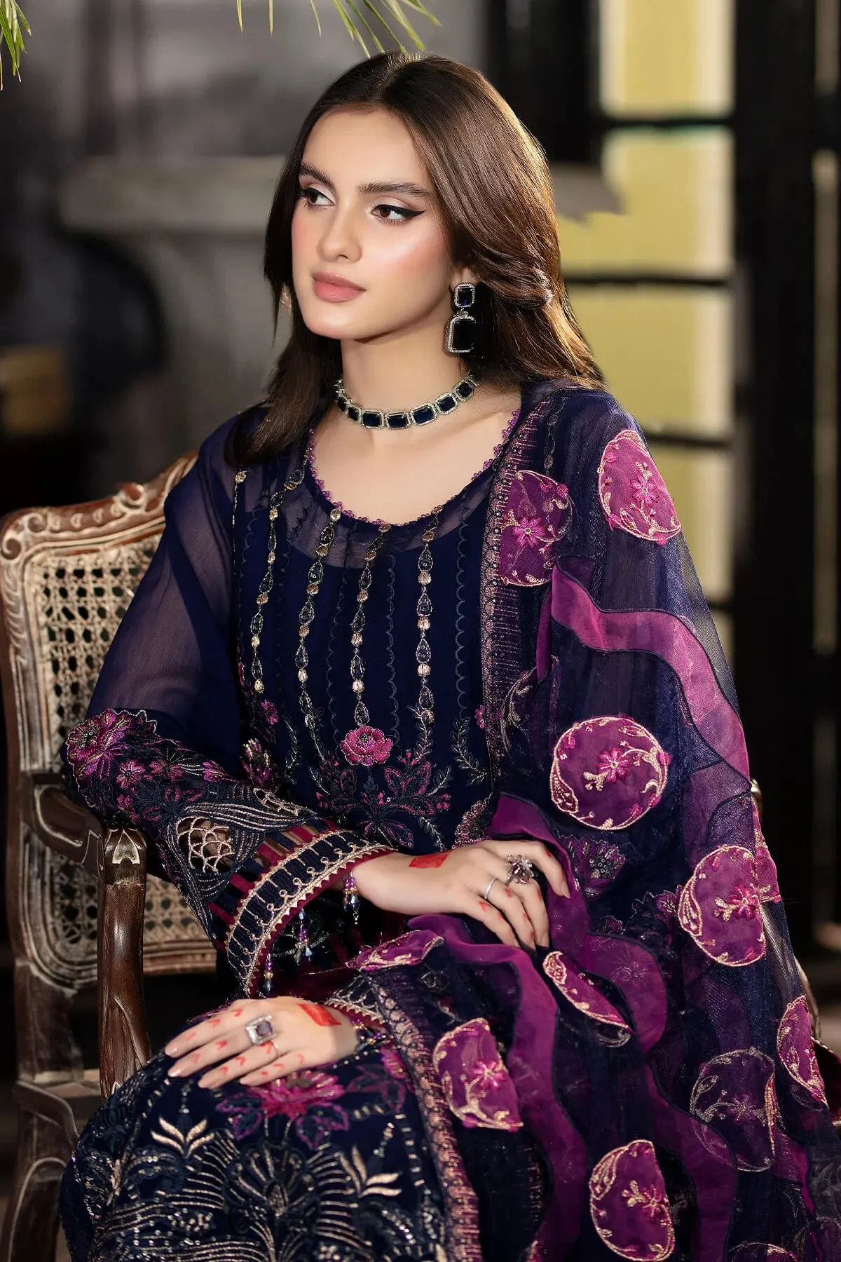 Enliven Majestic by Imrozia Premium Unstitched Chiffon 3Pc Suit M-64 Juana