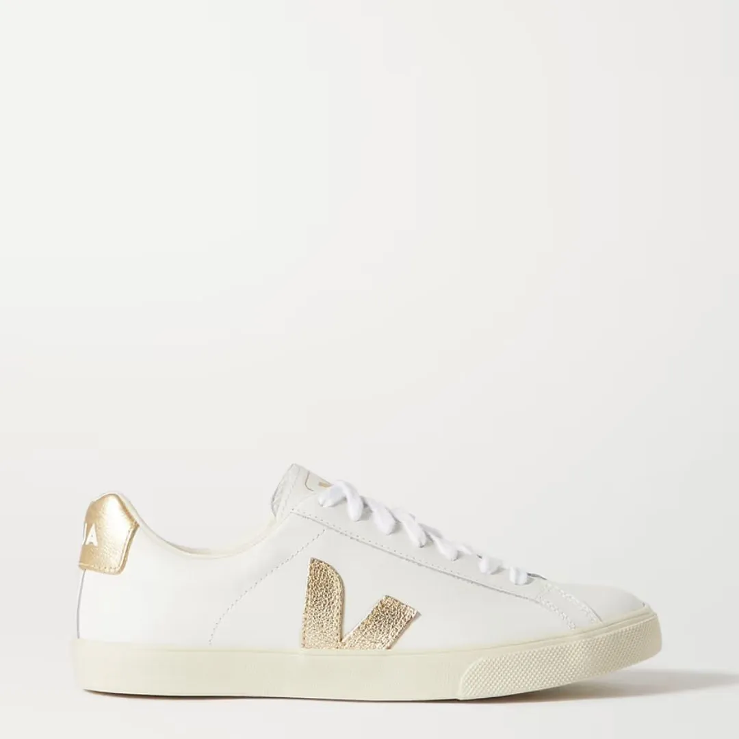 Esplar Leather Women's Sneaker (White + Gold)