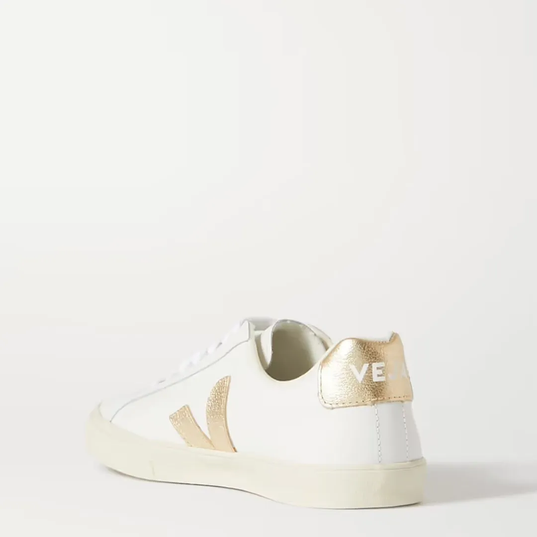 Esplar Leather Women's Sneaker (White + Gold)