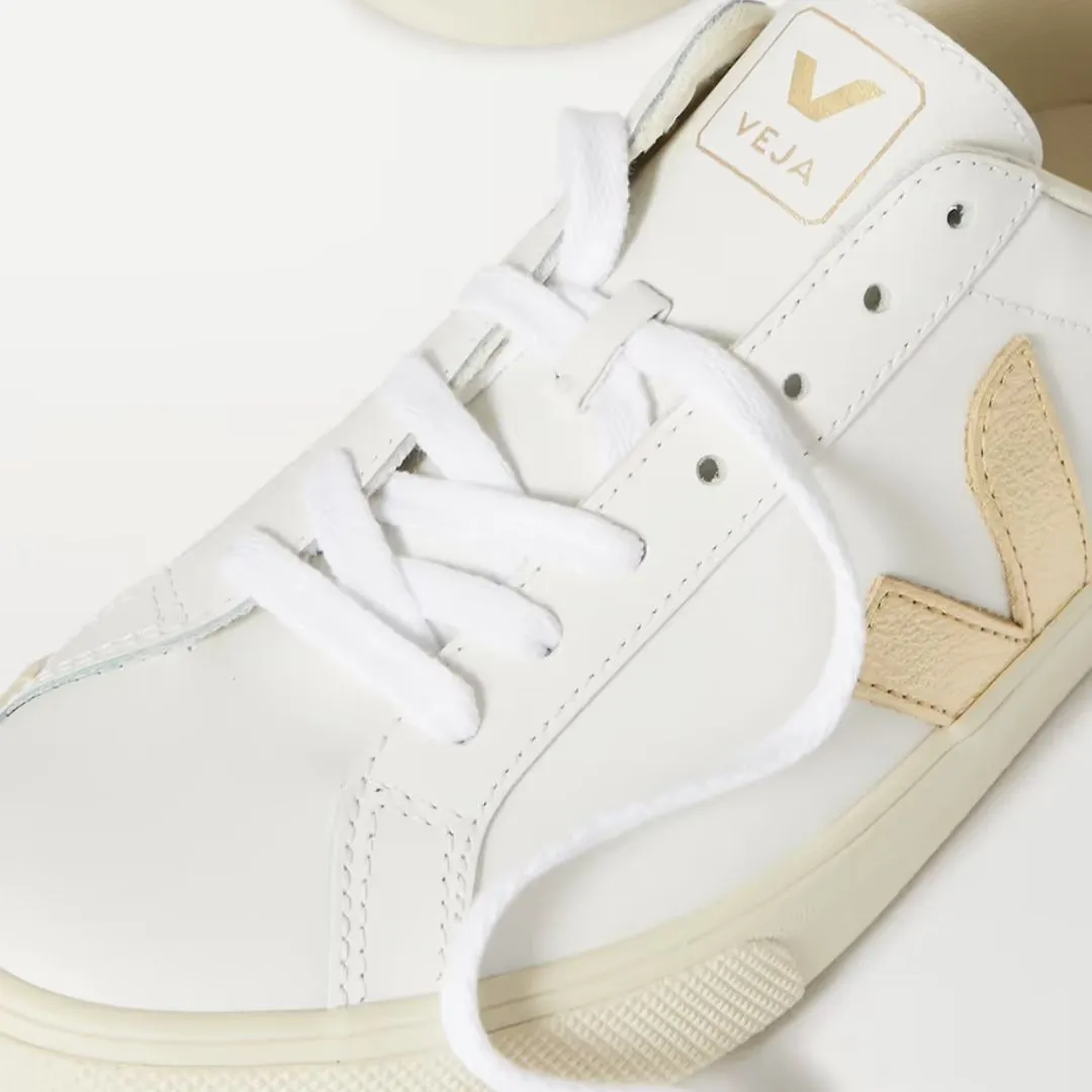 Esplar Leather Women's Sneaker (White + Gold)