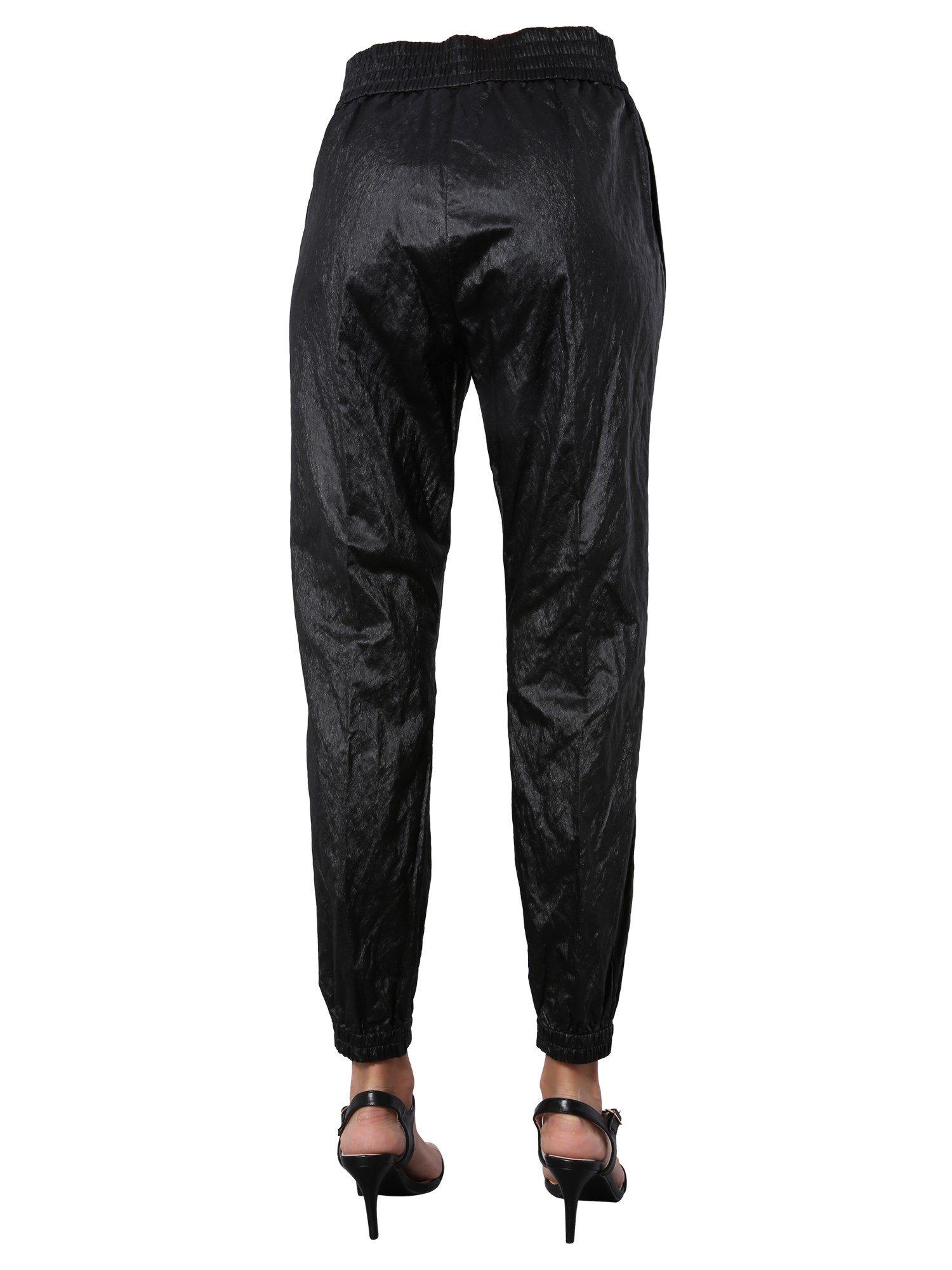 FABIANA FILIPPI    METALLIC NAPPA EFFECT JOGGING TROUSERS