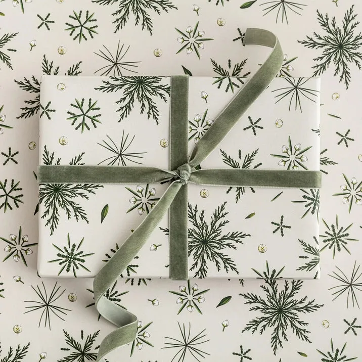 Festive Foliage-Ivory-Christmas Gift Wrap